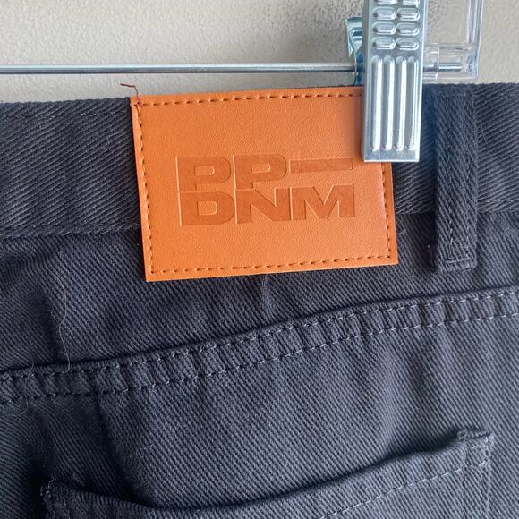 Princess Polly Wide Leg High Rise 100% Cotton Black Jean Distressed 8 - Picture 6 of 11